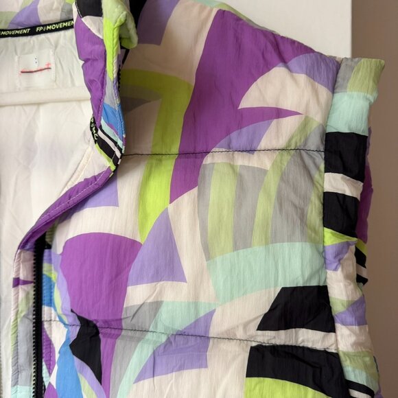 New Free People In A Bubble Printed Puffer Vest Geometric FP Movement Small - Picture 4 of 9